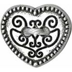 Cirque 95 2538D Antique Silver Heart Button (3/card) .56"/15 mm